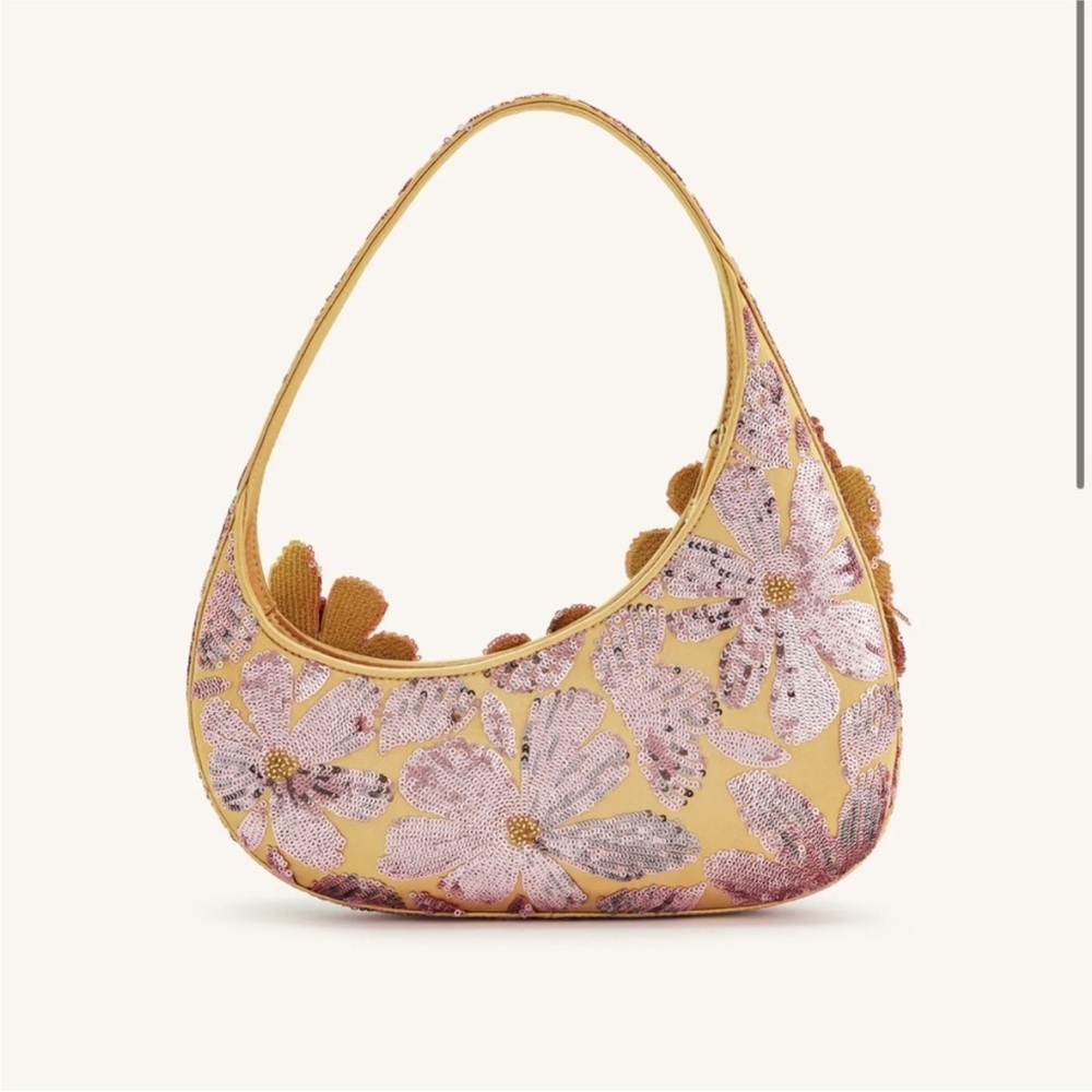 NWT JW Pei Harlee Sequin Shoulder Bag - Pink Floral - Picture 2 of 5
